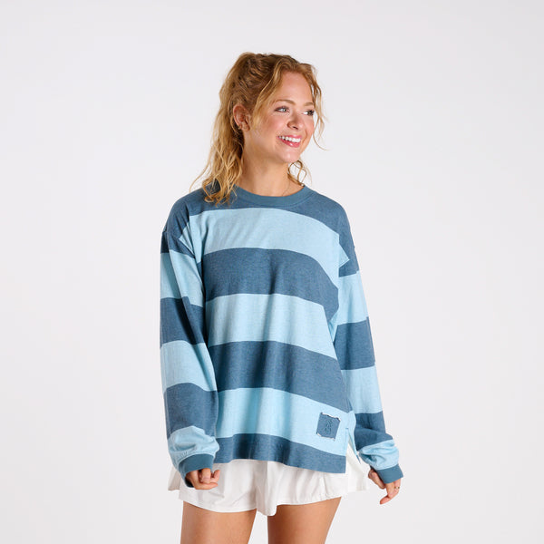 FP Movement Striped Long Sleeve Hustle Layer Tee in Frosty