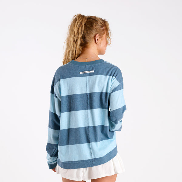 FP Movement Striped Long Sleeve Hustle Layer Tee in Frosty