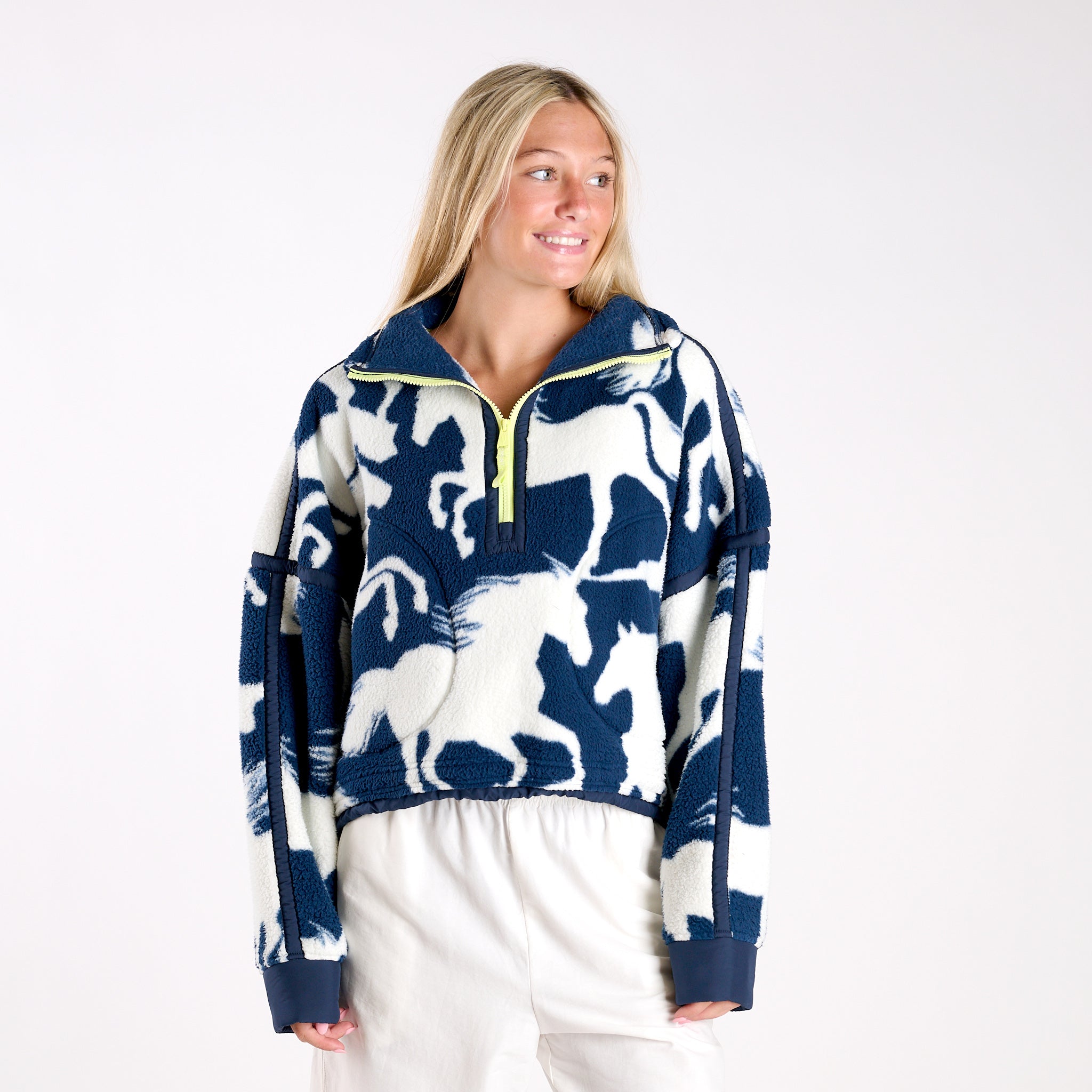 FP Movement Printed Mountain High Half Zip Pullover in Wild Horses