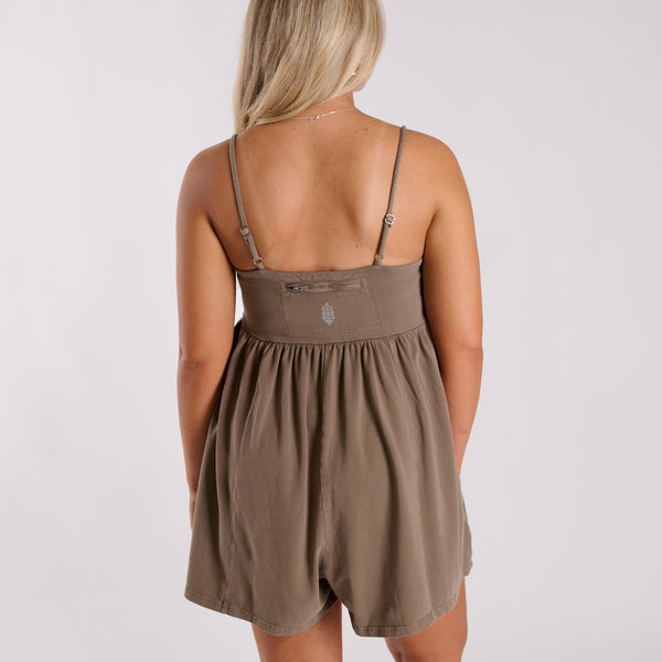 FP Movement Hot Shot Strappy Romper in Pewter