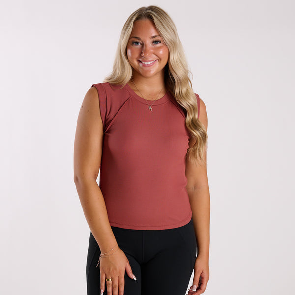 FP Movement Love My Twist Muscle Tank in Fried Clay