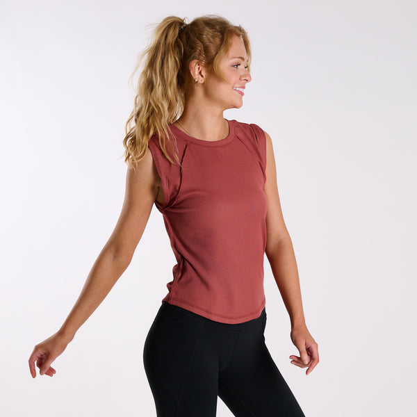 FP Movement Love My Twist Muscle Tank in Fried Clay