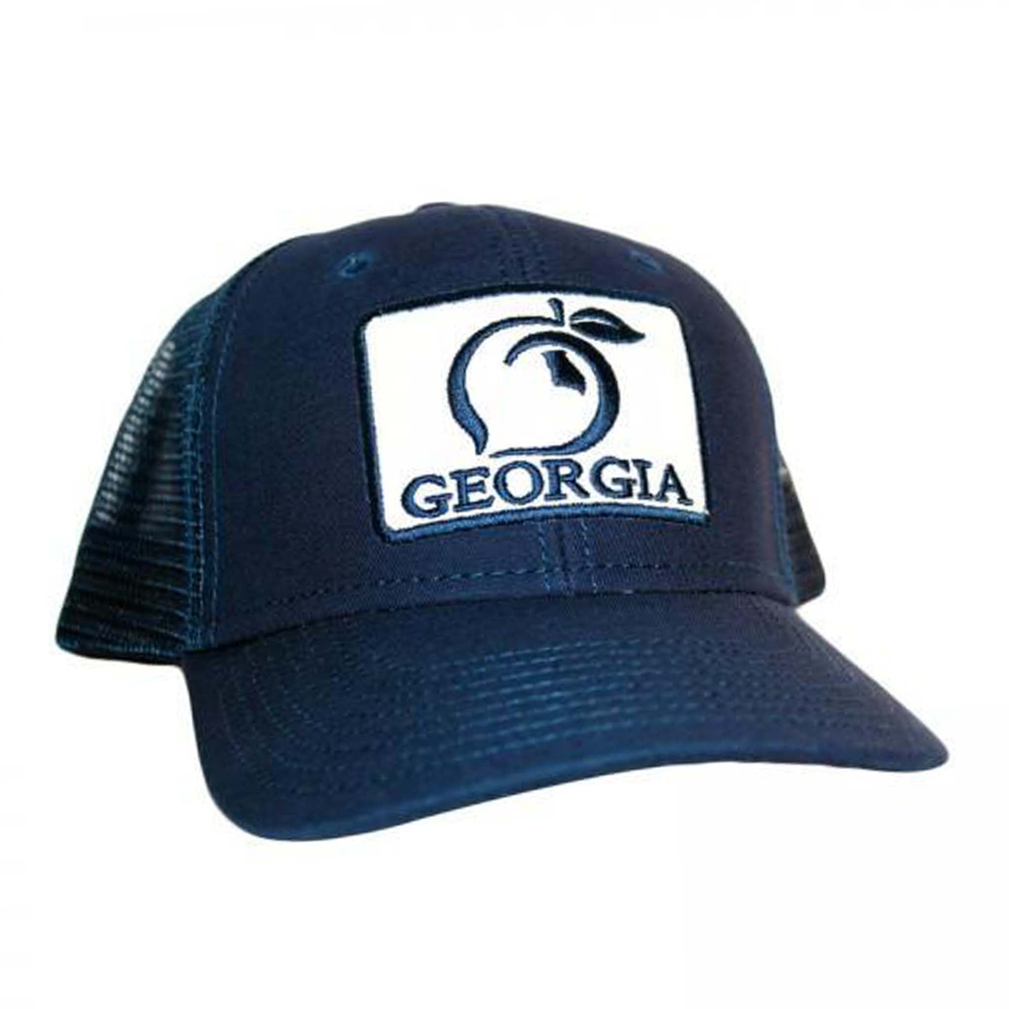 Georgia Mesh Back Trucker Hat in Navy