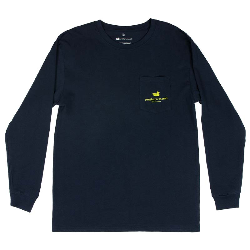 Offshore Mahi Long Sleeve T-Shirt in navy