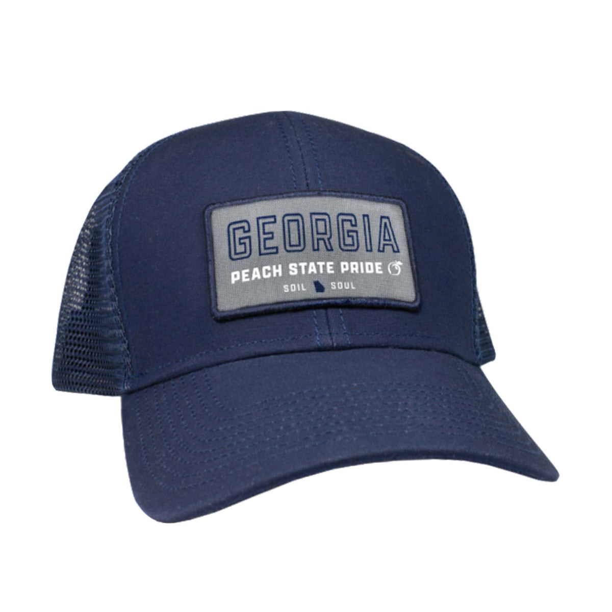 Georgia Mesh Back Trucker Hat in Navy