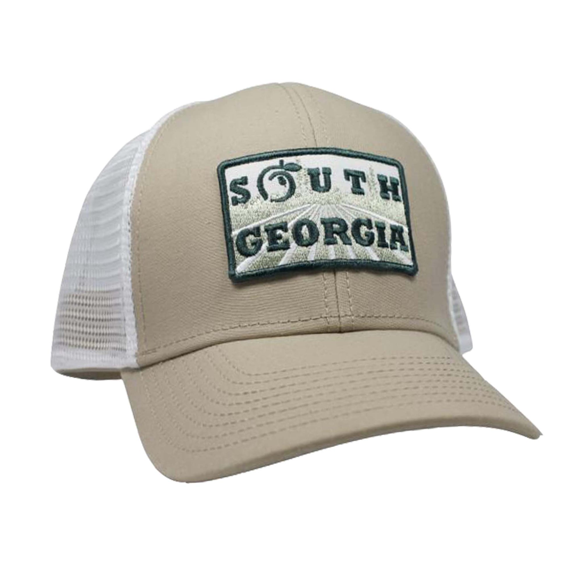 Peach State Pride South Georgia Mesh Back Trucker Hat in Khaki 
