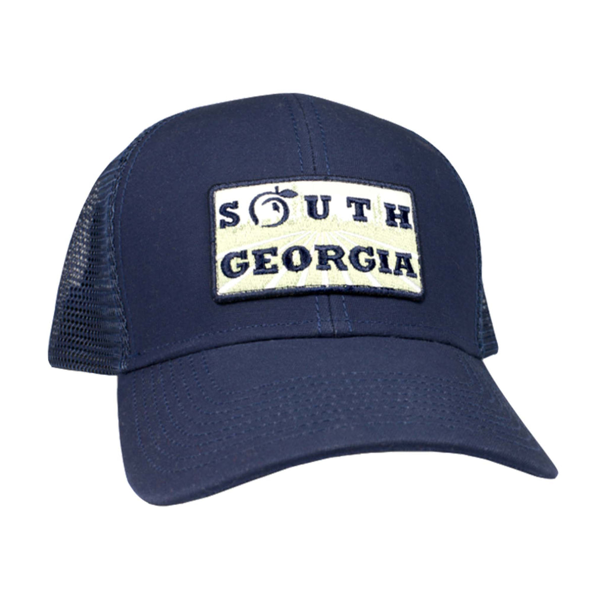 Peach State Pride South Georgia Mesh Back Trucker Hat in Navy