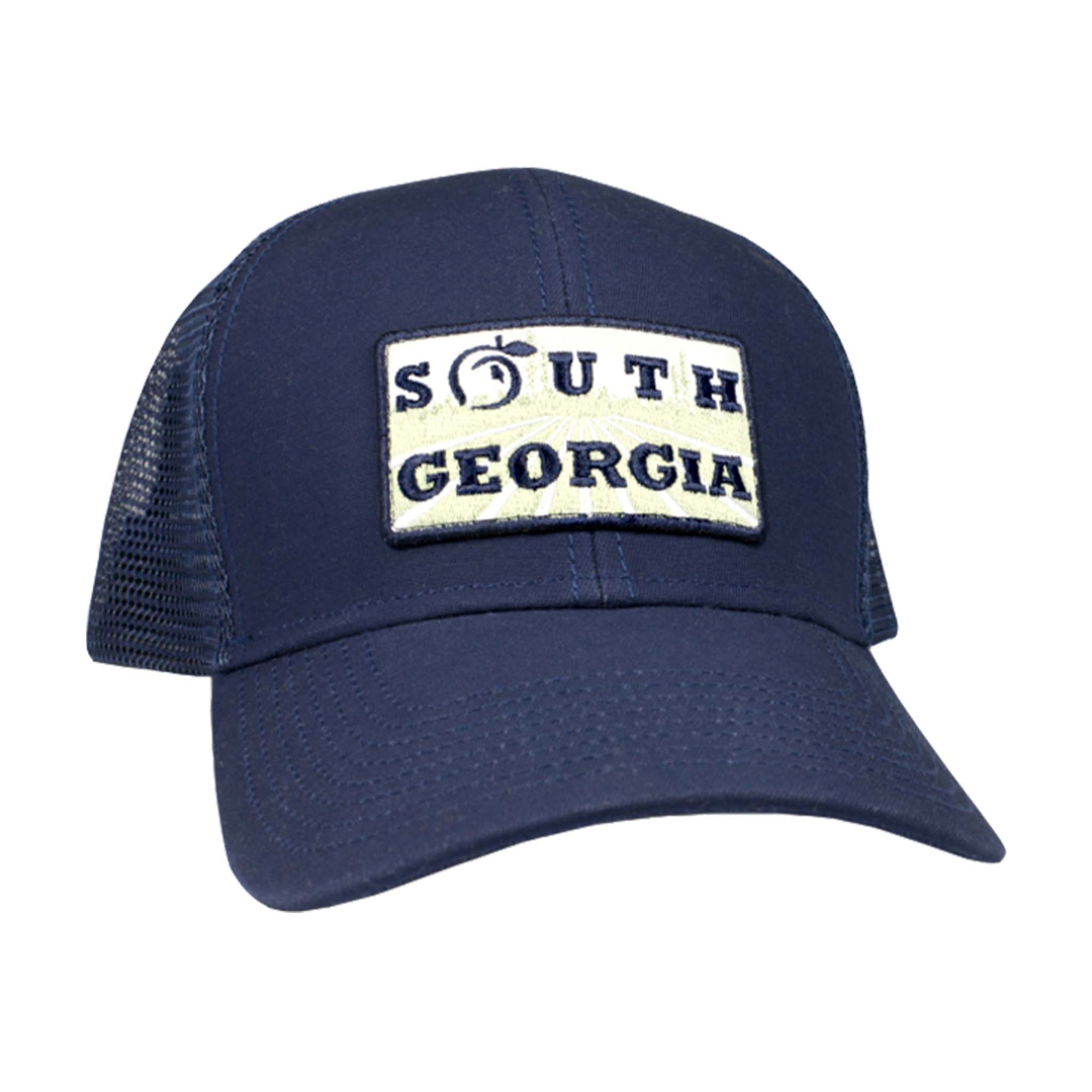Peach State Pride South Georgia Mesh Back Trucker Hat in Navy
