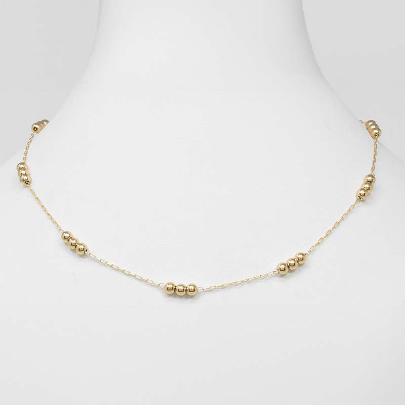 Gold Simple Bead Necklace