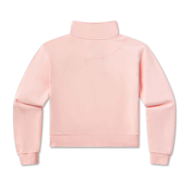 Flat lay of SEAWASH™ Vintage 1/4 zip crewneck in 100% cotton featuring ribbed trim, front ring-pull zipper, and embroidered Southern Marsh logo on chest with duck logo on neck.
