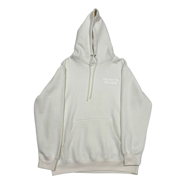 Palm Puff Hoodie in Vanilla Ice and White