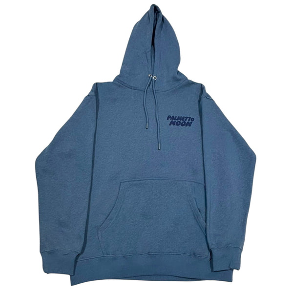 Palm Puff Hoodie in Coronet Blue and Navy