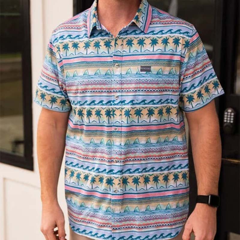 Palms and Fins Performance Button Down Shirt
