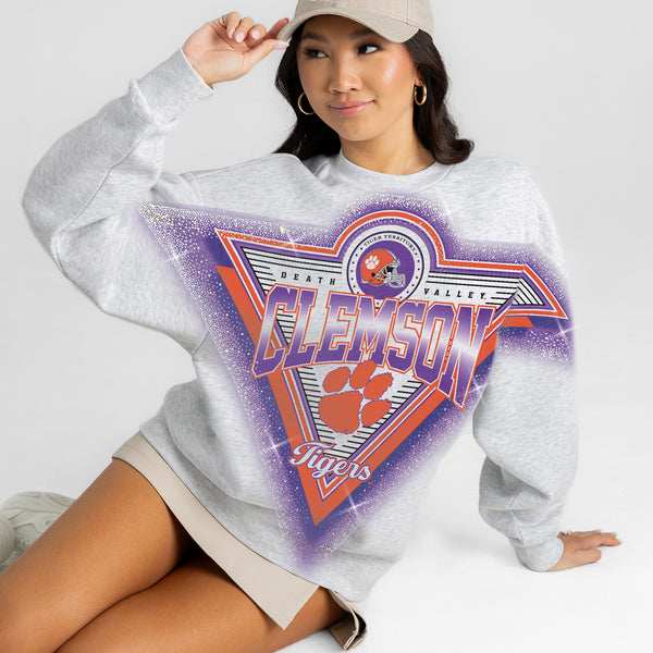 Clemson Tigers Rhinestone Spray Sweatshirt
