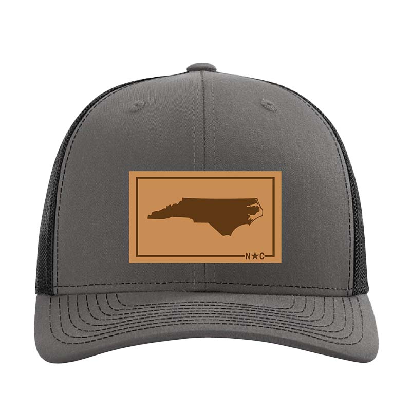 North Carolina Outline Trucker in Charcoal and Black