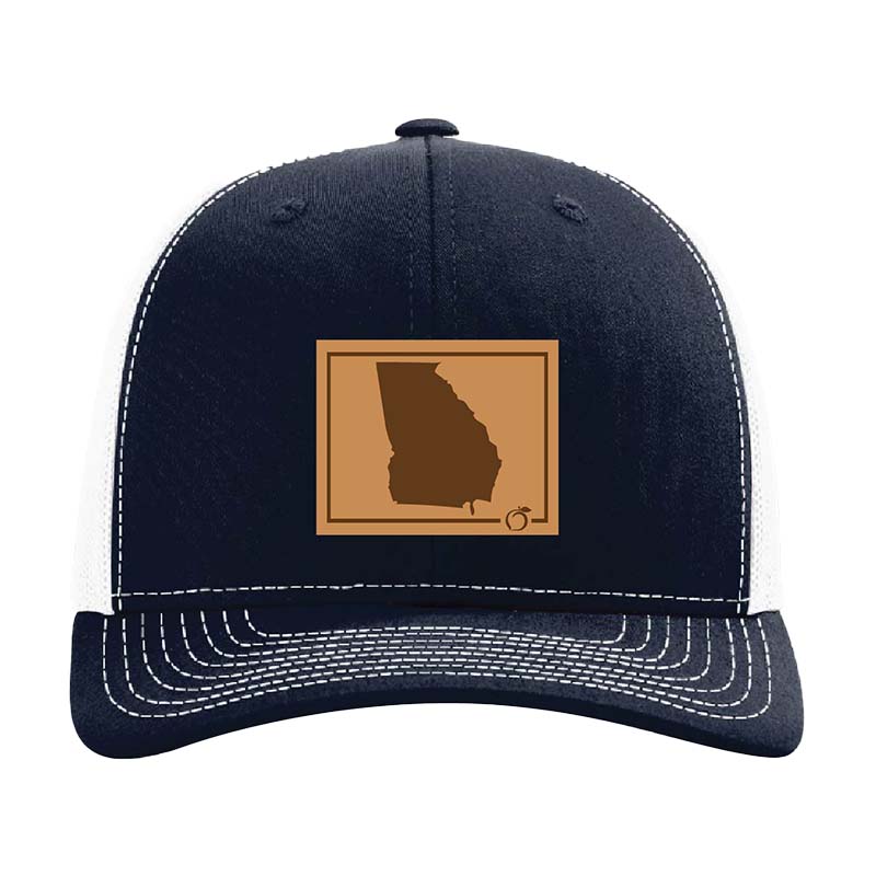 Georgia Outline Trucker in Navy and White