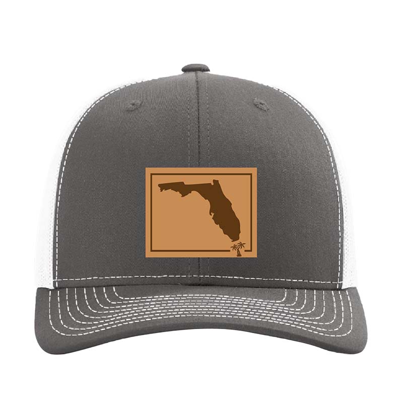 Florida Outline Trucker in Charcoal and White