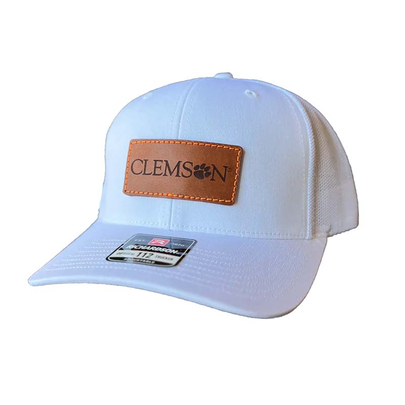 Clemson Leather Patch Trucker Hat