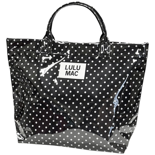 Lulu Mac Plastic Coated Tote Bag in Black and White