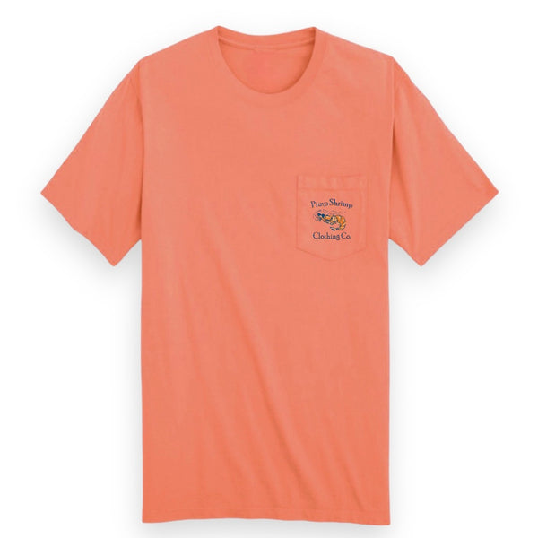 Pimp Shrimp Original Logo Short Sleeve T-Shirt in Peach Daiquiri
