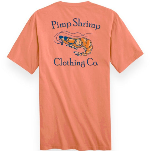 Pimp Shrimp Original Logo Short Sleeve T-Shirt in Peach Daiquiri