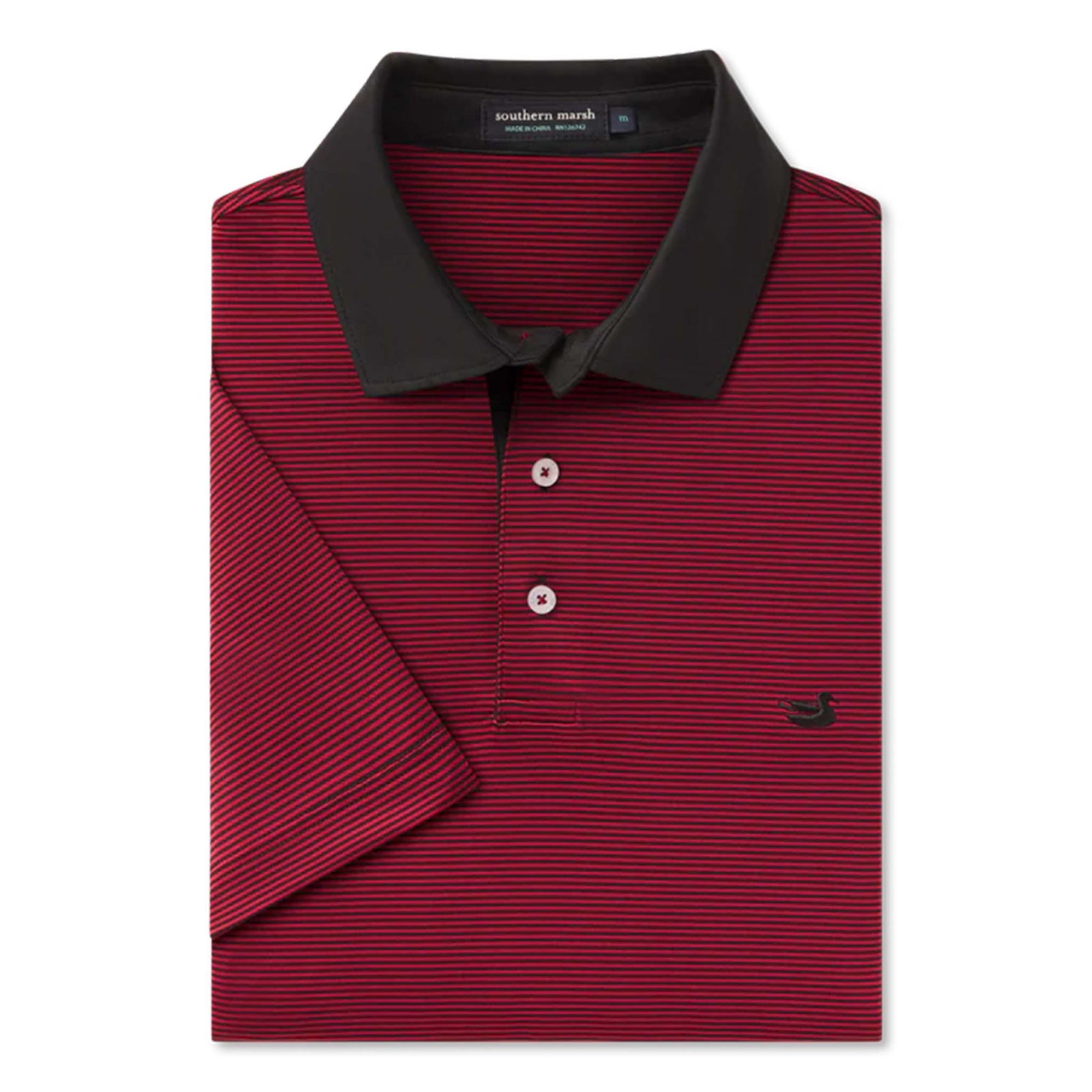 southern marsh Bermuda Hampton Stripe Polo in Garnet and Black