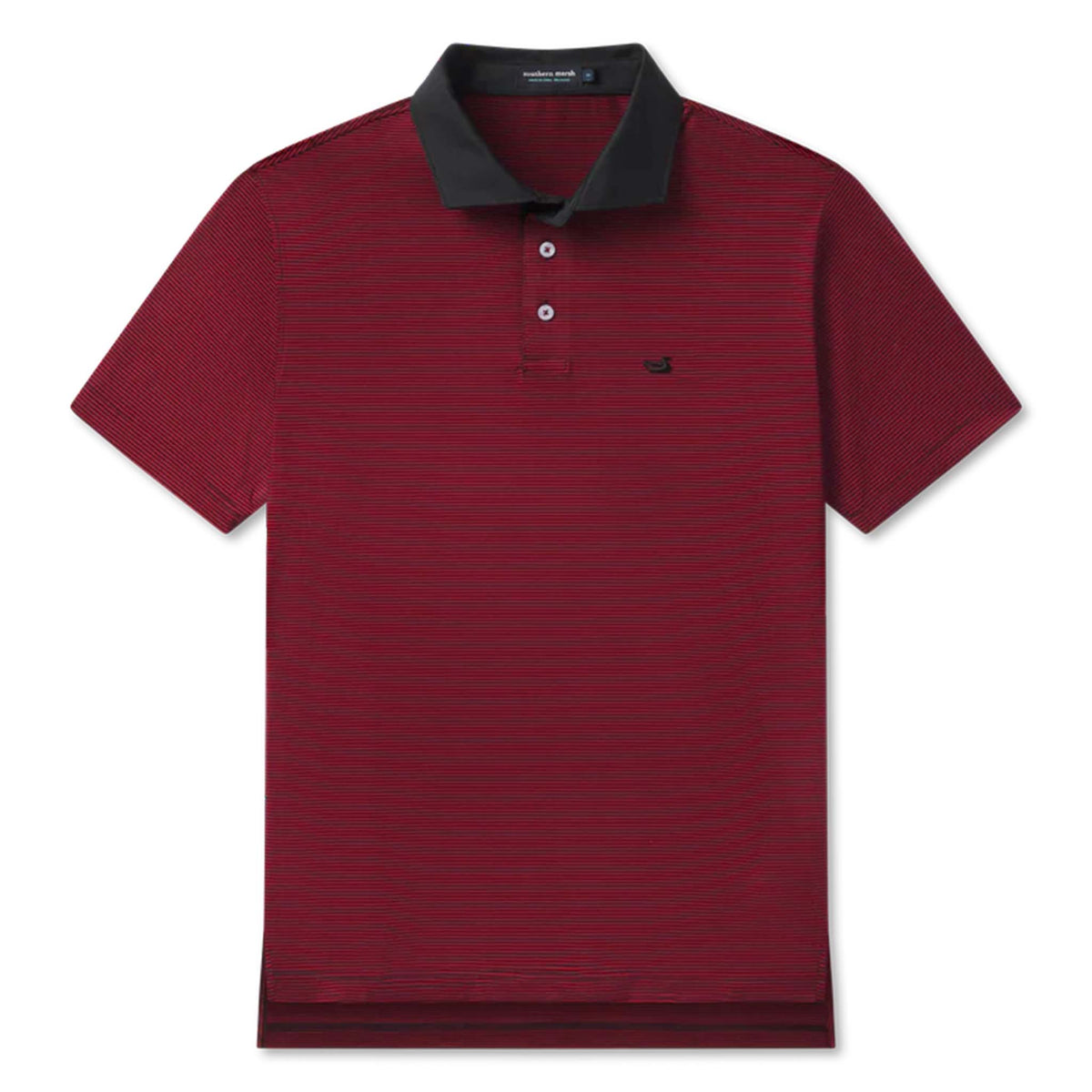 southern marsh Bermuda Hampton Stripe Polo in Garnet and Black