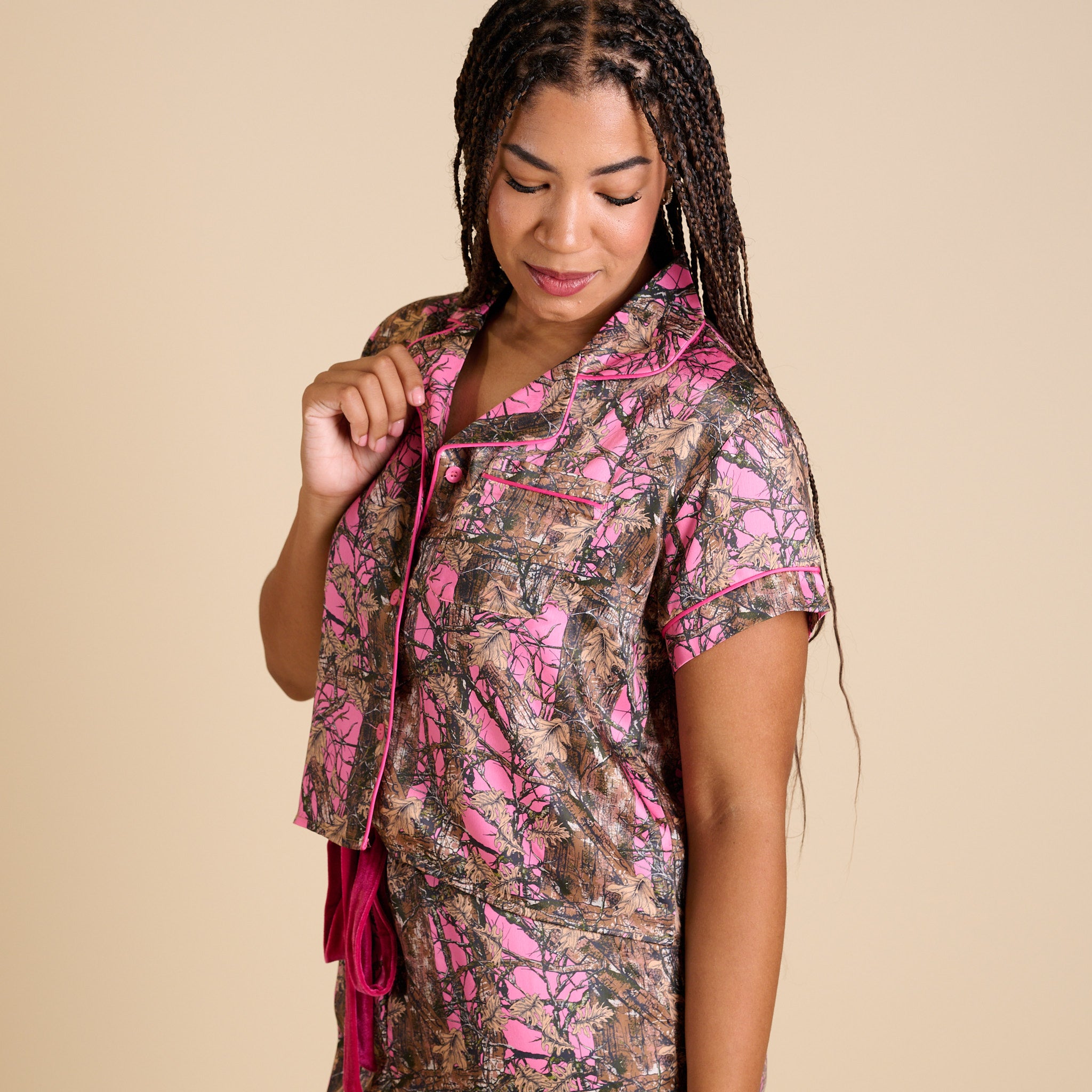 Women's Camo Pink Pajama Set