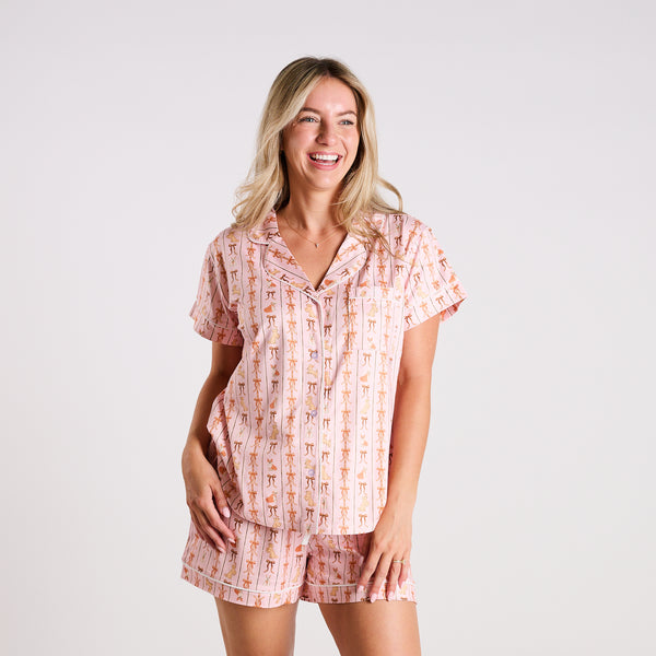Bow & Puppy Pajama Set