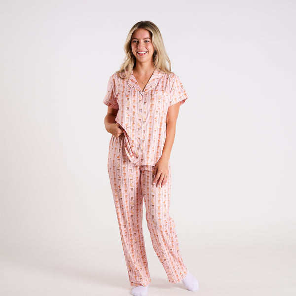Bow & Puppy Pajama Set