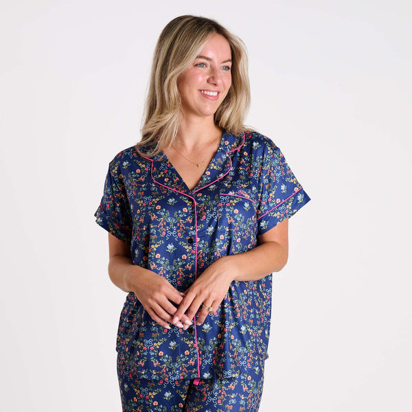 Navy Floral Pajama Set