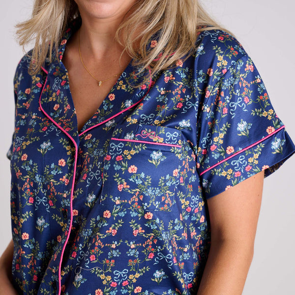 Navy Floral Pajama Set