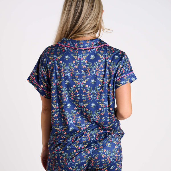 Navy Floral Pajama Set