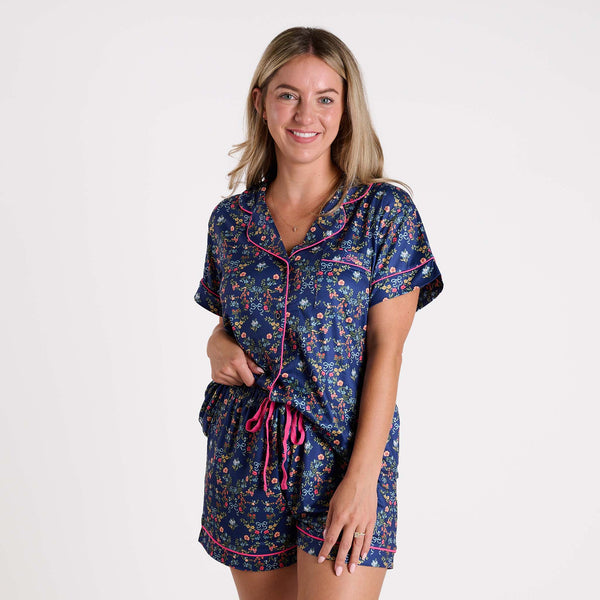 Navy Floral Pajama Set