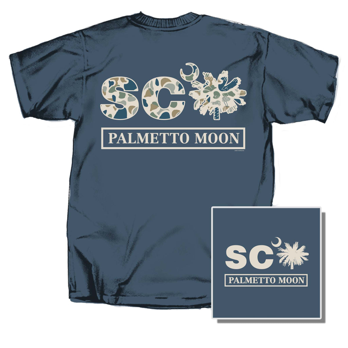 Palmetto Moon SC Camo Short Sleeve T-Shirt in Steel Blue