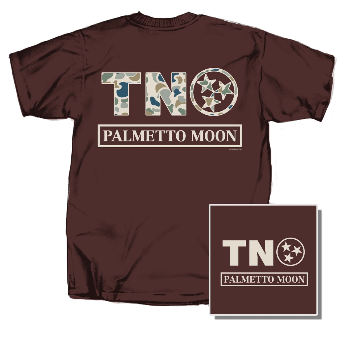 Palmetto Moon TN Camo Short Sleeve T-Shirt in Dark Chocolate