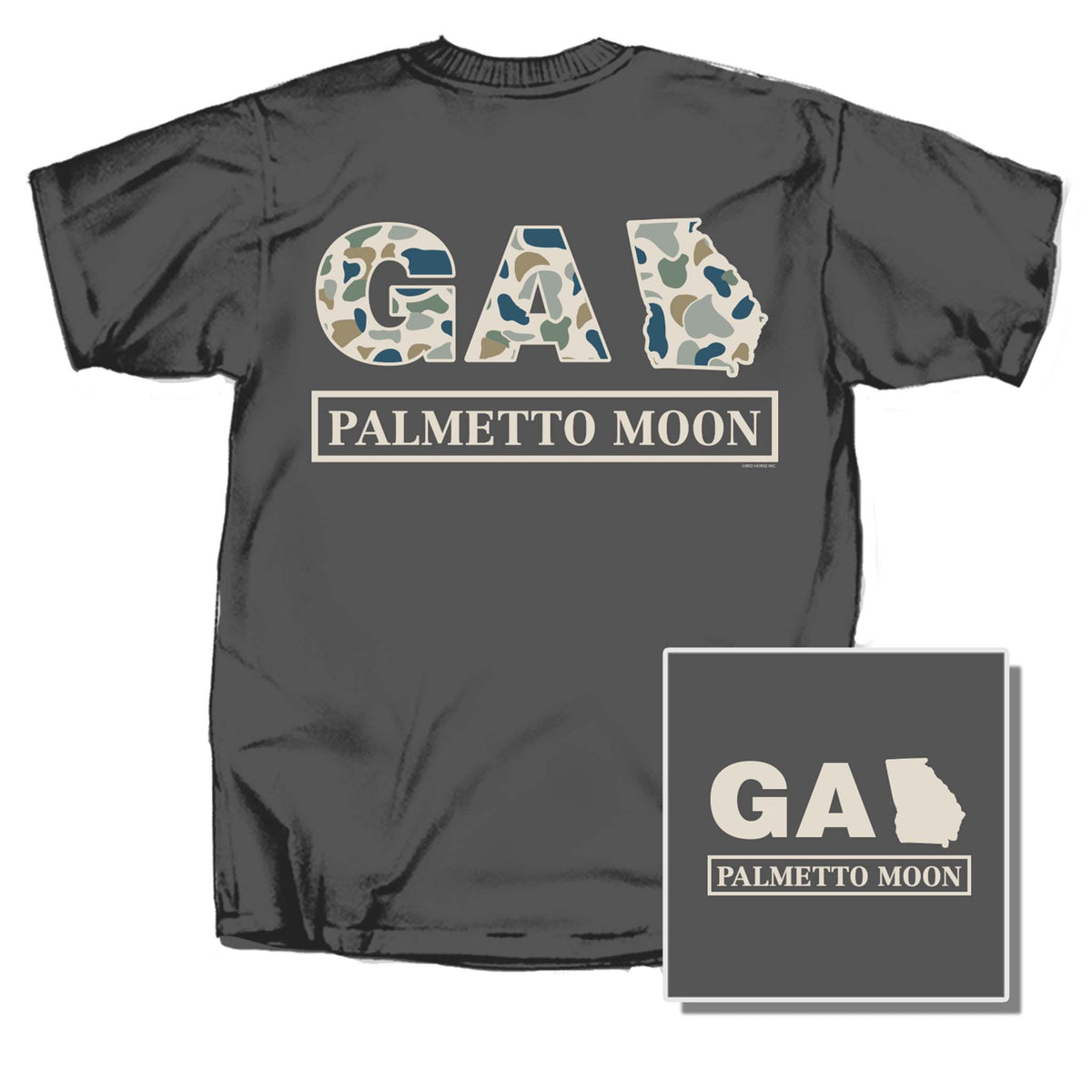 palmetto moon GA Camo Short Sleeve T-Shirt in Charcoal