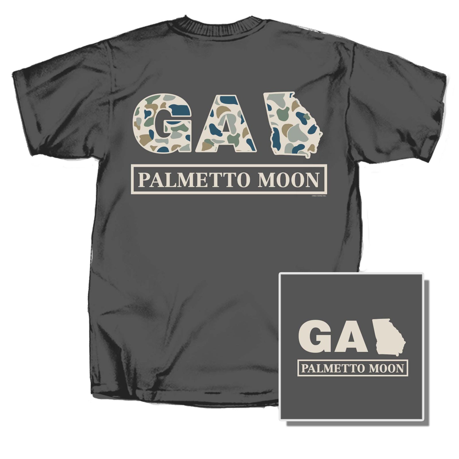 palmetto moon GA Camo Short Sleeve T-Shirt in Charcoal
