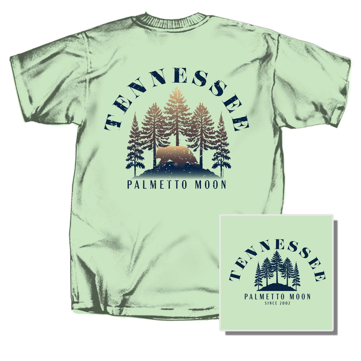 Palmetto Moon TN Bear Short Sleeve T-Shirt in Mint