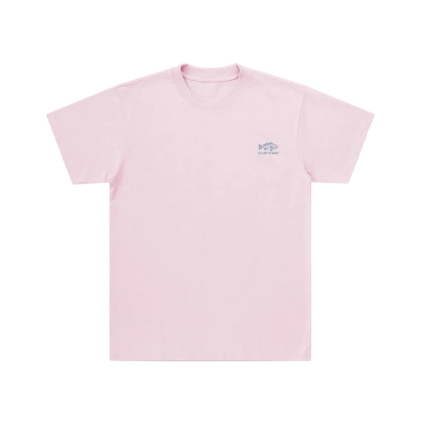 Youth Red Fish Stamp Short Sleeve T-Shirt in Light Pink