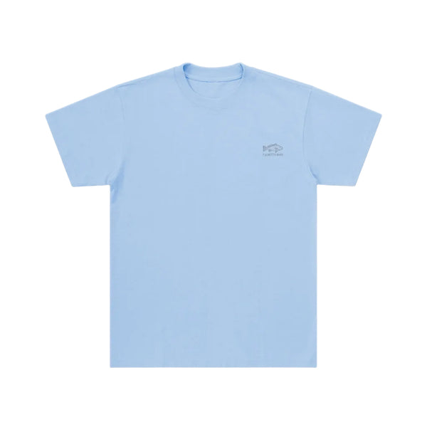 Youth Red Fish Stamp Short Sleeve T-Shirt in Light Blue
