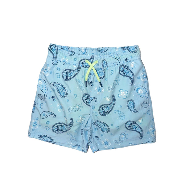 Youth Blue Paisley Swim Trunks