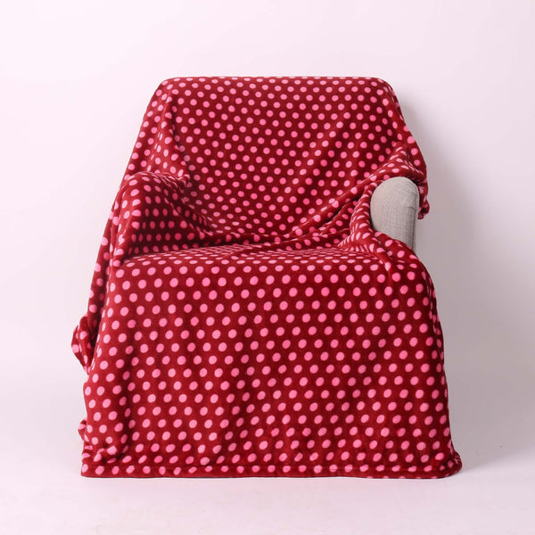 Pink Polka Dot Fleece Blanket