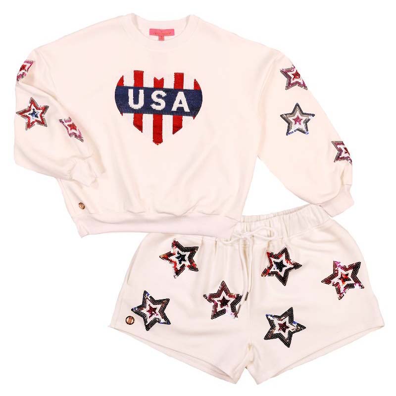 USA Super Soft Sequin Pullover