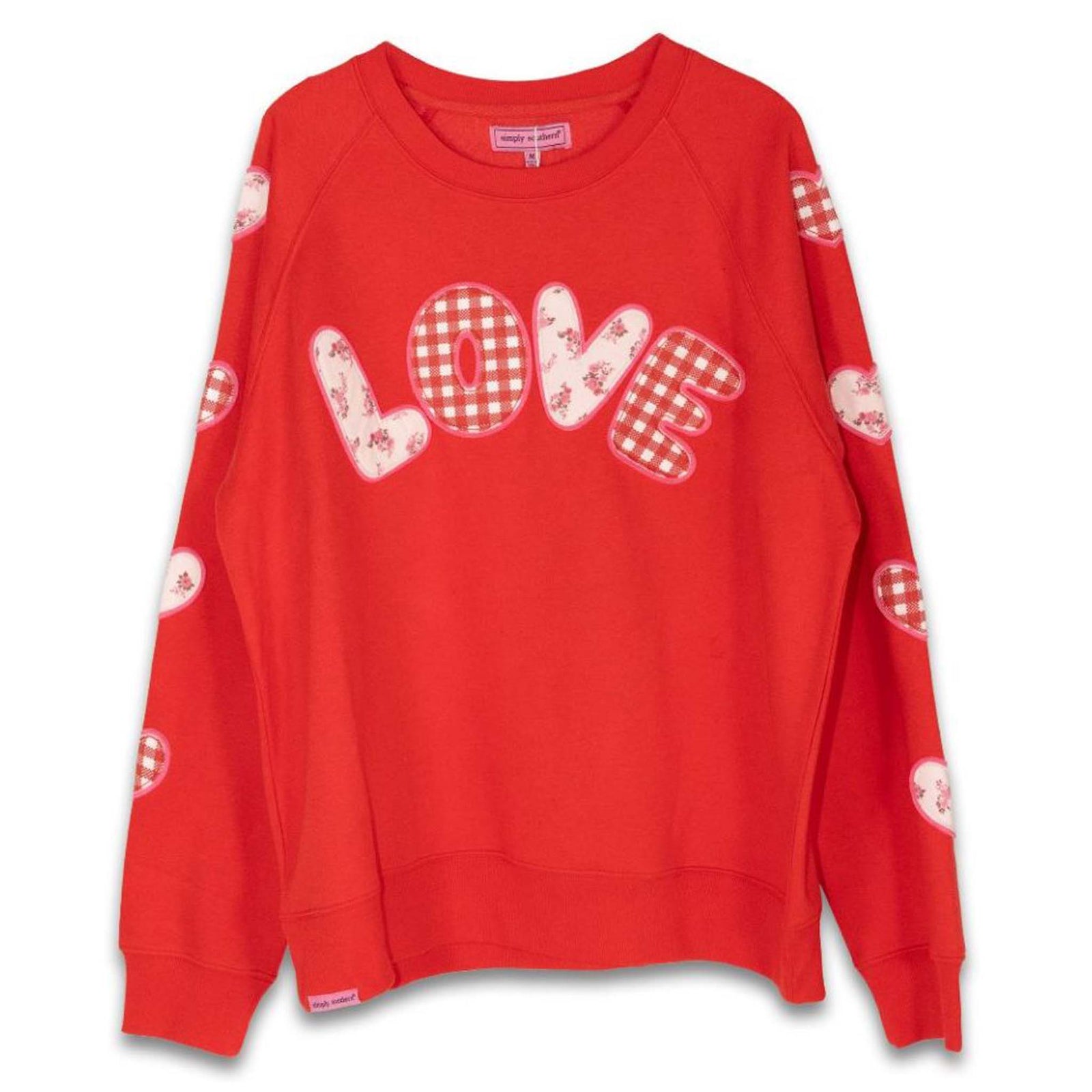 Simply Southern Love Patch Hoodie in Red