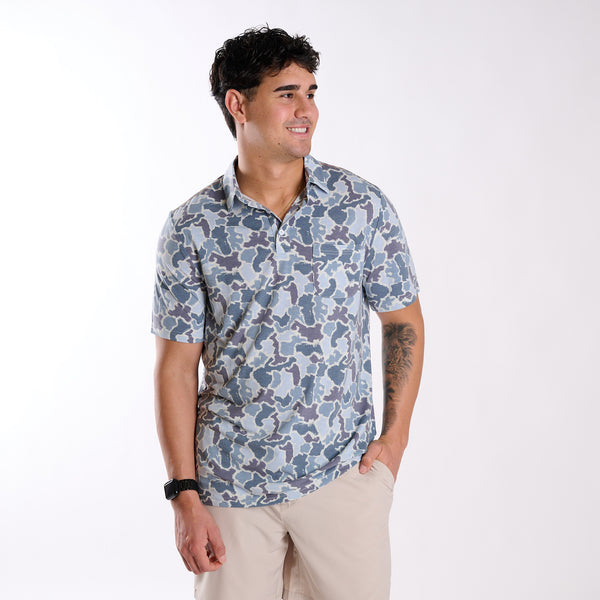 Blue Camo Polo