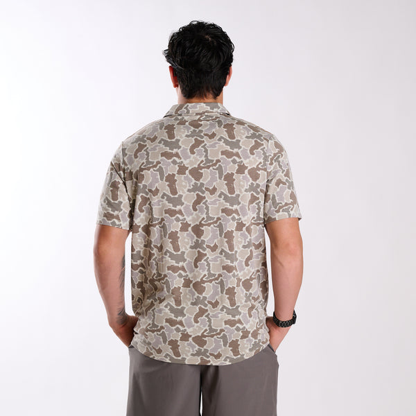 Grey and Tan Camo Polo