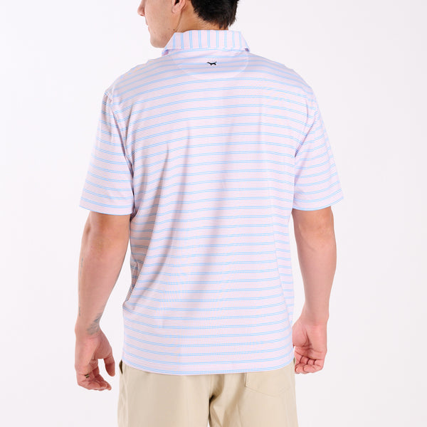 Men's Blue Striped UPF Polo