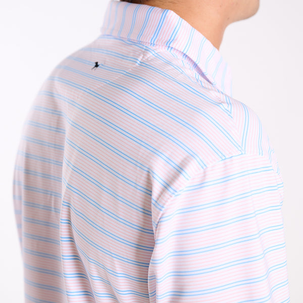 Men's Blue Striped UPF Polo