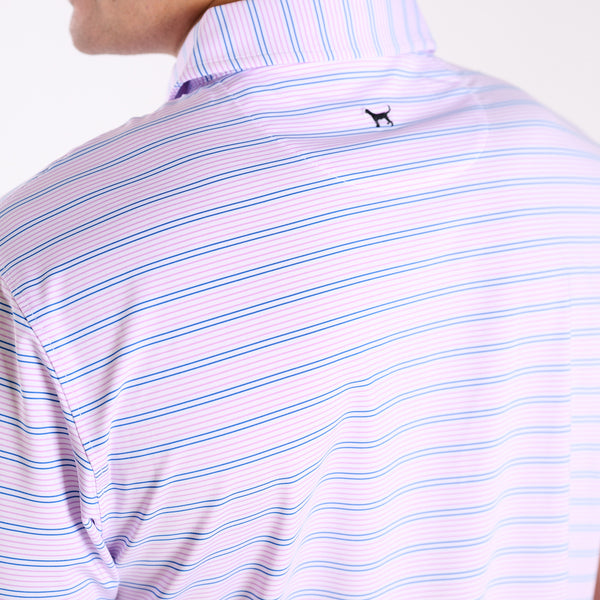Men's Purple and Blue Striped UPF Polo